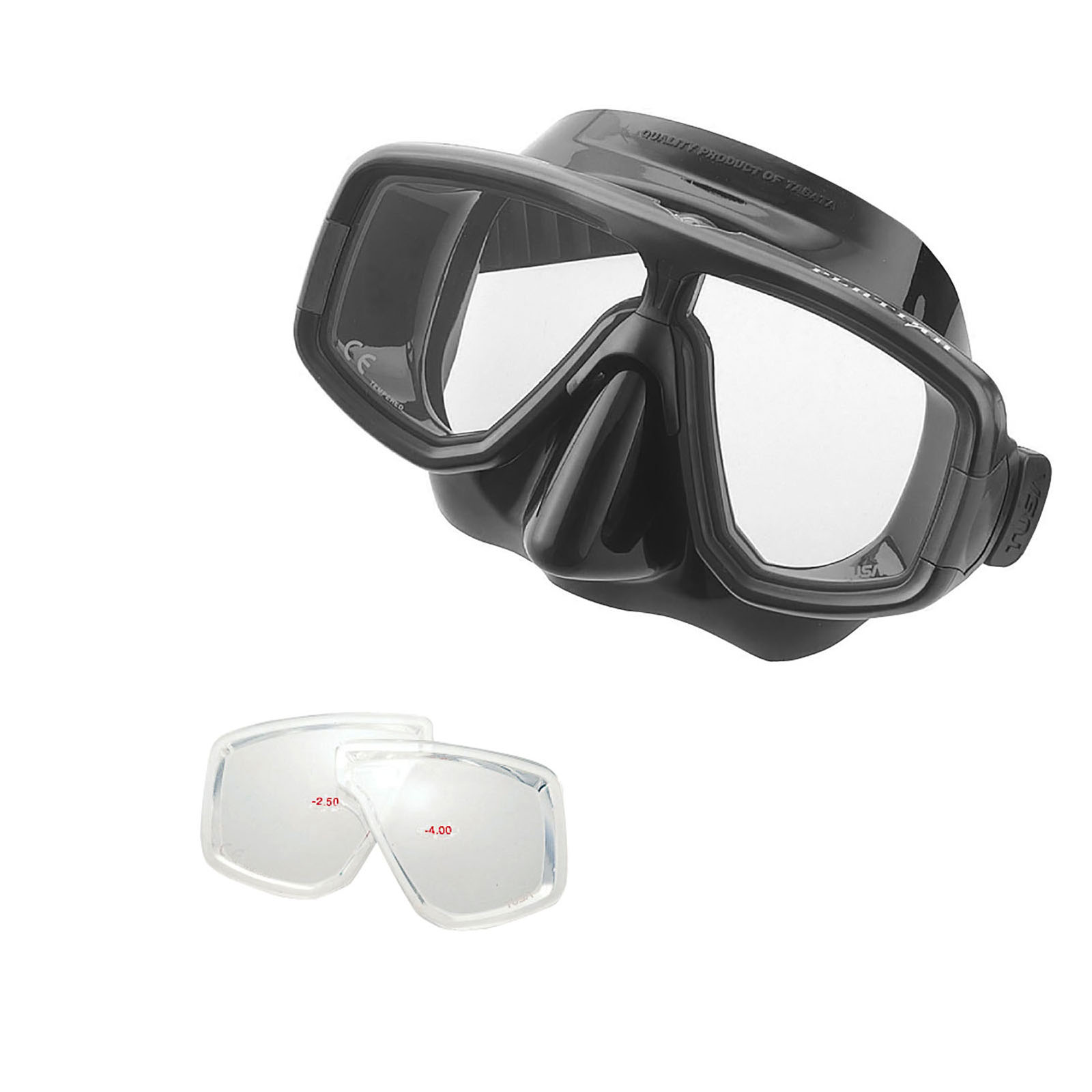 Маска UMR-20 с диоптрийными линзами (черный силикон; BK/BK; +3.0)