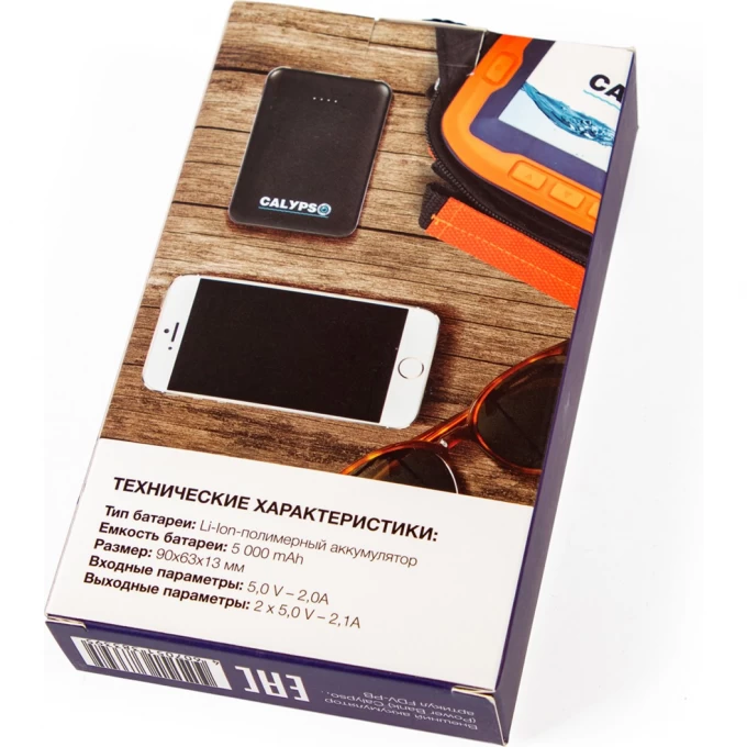 Пауэрбанк CALYPSO Li-Pol 5Ah (Черный; 90x62x12 мм)